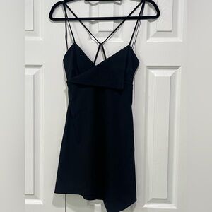 Zara • NWT Black Asymmetrical Short Dress with Back Detail Size Small